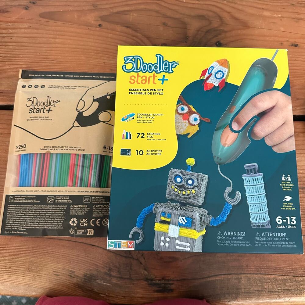 3Doodler Start+ Essentials 3D Printing Pen Set with Extra bag of filament